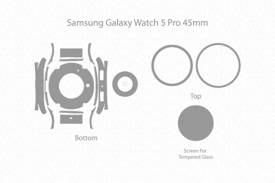 Galaxy Watch 5 Pro 45mm Full Wrap Skin Vector CutFile Template