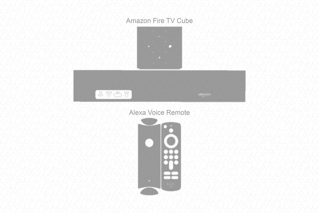 Amazon Fire TV Cube 4K & Alexa Voice Remote Full Wrap Skin Vector CutFile Template