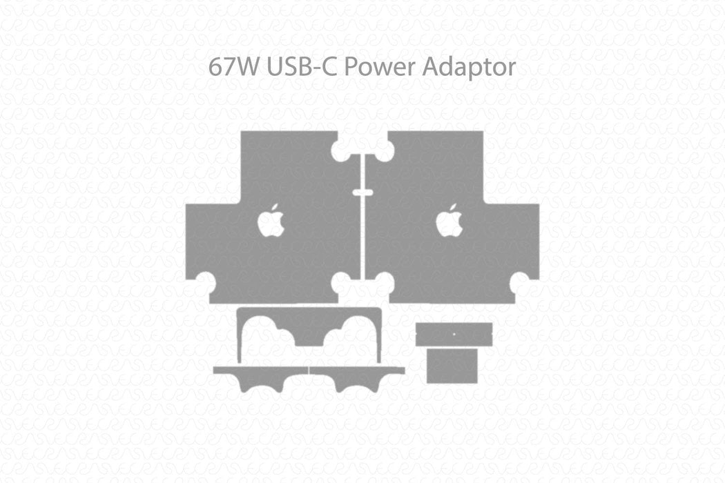 Apple 67W USB-C Power Adaptor  Full Wrap Skin Vector CutFile Template