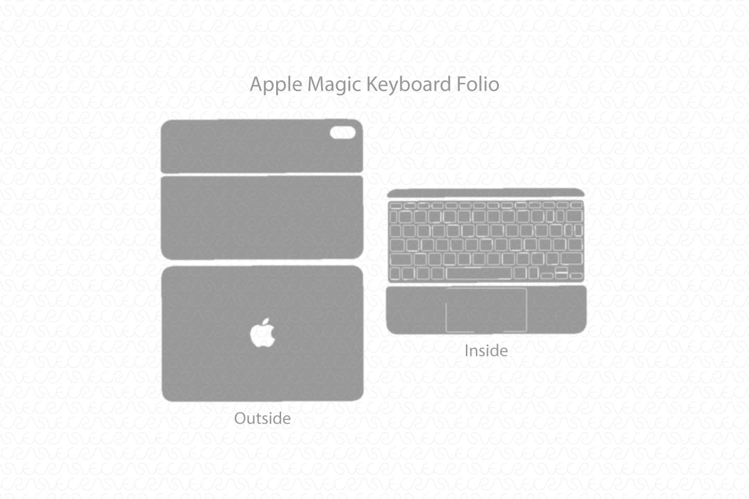 Apple Magic Keyboard Folio Full Wrap Skin Vector CutFile Template