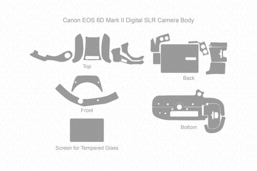 Canon EOS 6D Mark II DSLR Camera Full Wrap Skin Vector CutFile Template