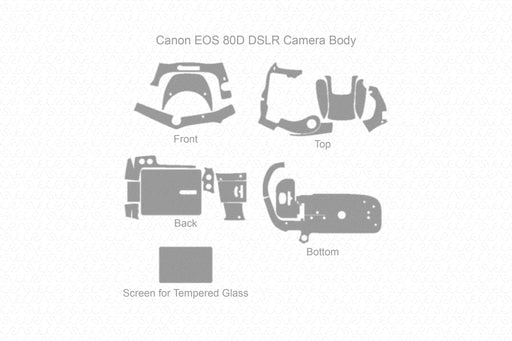 Canon EOS 80D Camera & Lens Full Wrap Skin Vector CutFile Template