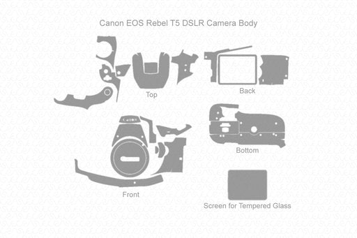 Canon EOS Rebel T5-1200D Camera Full Wrap Skin Vector CutFile Template