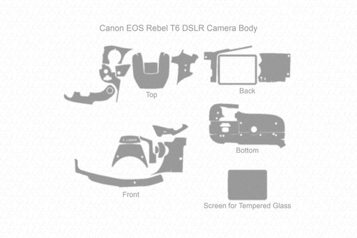 Canon EOS Rebel T6 – 1300D Camera Full Wrap Skin Vector CutFile Template