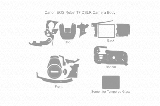 Canon EOS Rebel T7-1500D Camera Full Wrap Skin Vector CutFile Template
