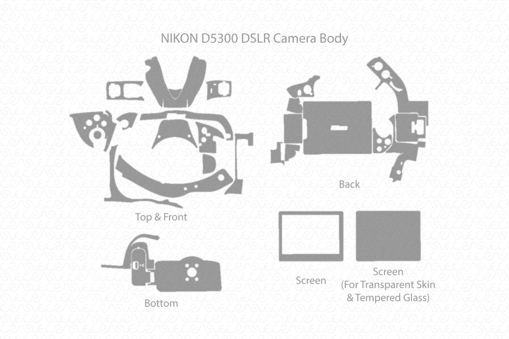 NIKON D5300 DSLR Camera Full Wrap Skin Vector CutFile Template