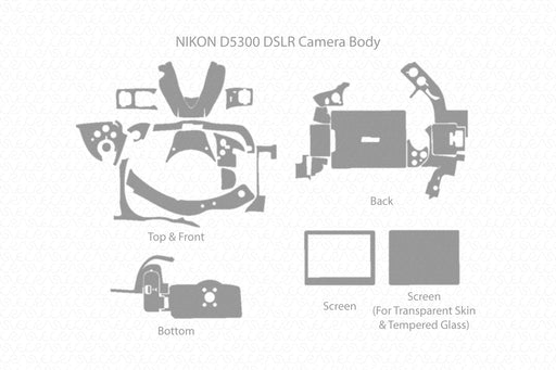 NIKON D5300 DSLR Camera Full Wrap Skin Vector CutFile Template