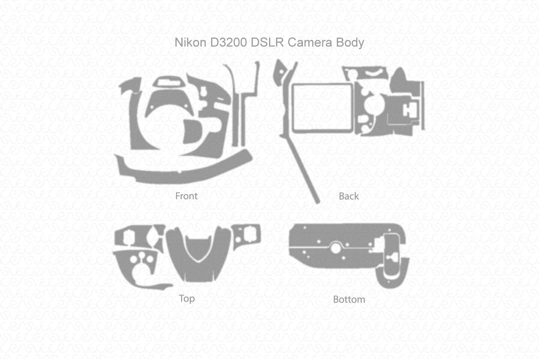 Nikon D3200 DSLR Camera Full Wrap Skin Vector CutFile Template