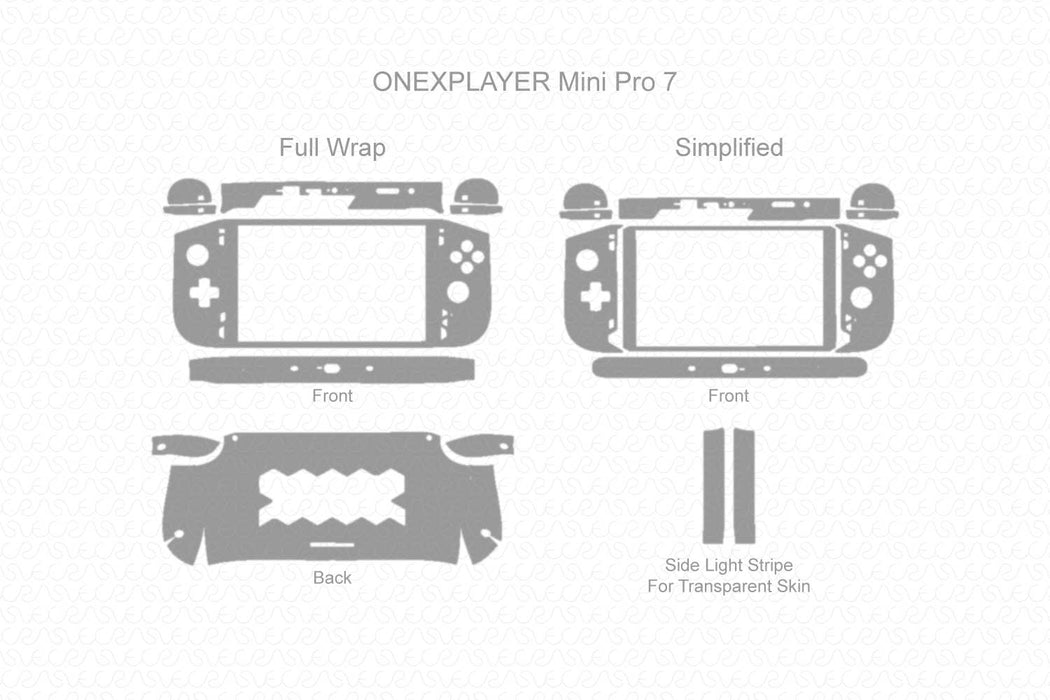 ONEXPLAYER Mini Pro 7 Gaming Console Full Wrap Skin Vector CutFile Template