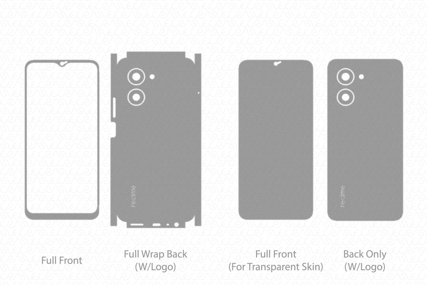 Realme C33 Skin CutFile Vector Template Full Wrap SVG — VecRas