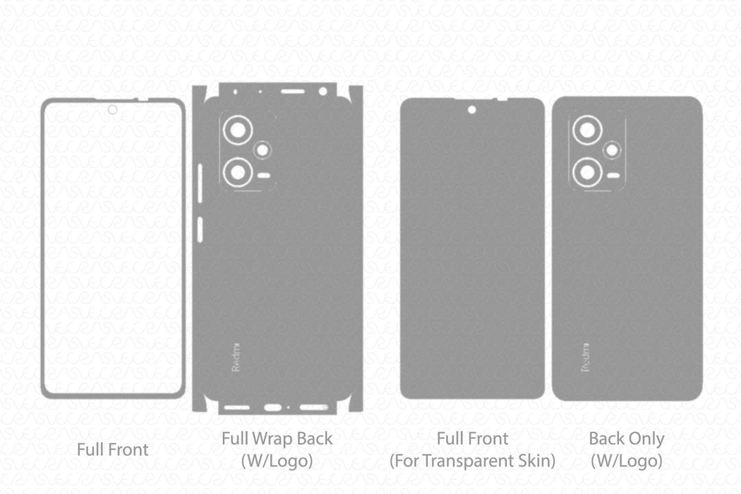 Redmi Note 12 Pro Plus Skin Template Vector 2023
