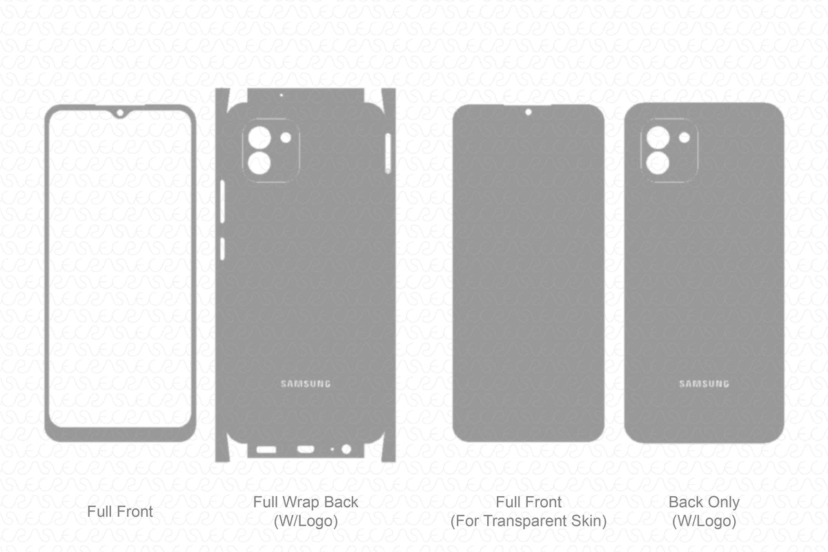 Galaxy A03 Skin CutFile Vector Template Full Wrap SVG — VecRas