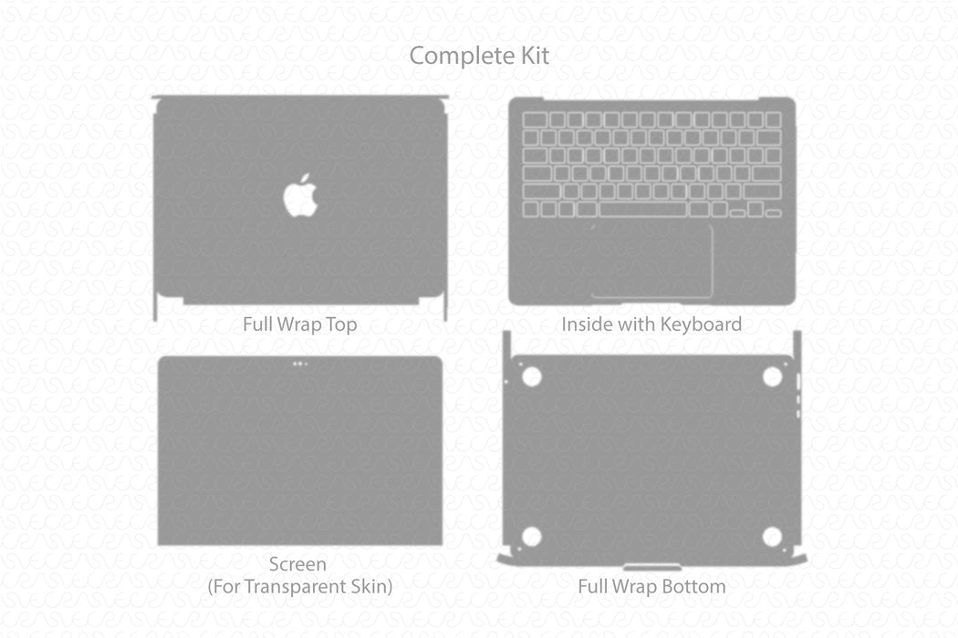 MacBook Air 13.6 M2 Full Wrap Skin Vector CutFile Template