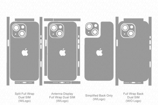 iPhone 14 Plus Full Wrap Skin Vector CutFile Template