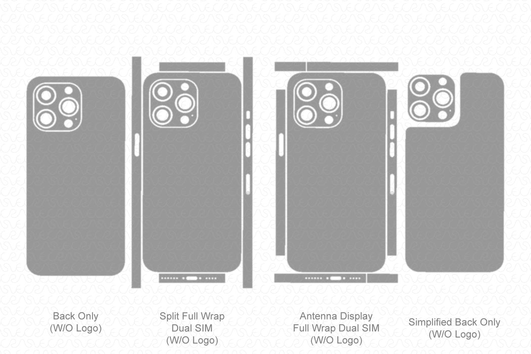 Phone 14 Pro Full Wrap Skin Vector CutFile Template
