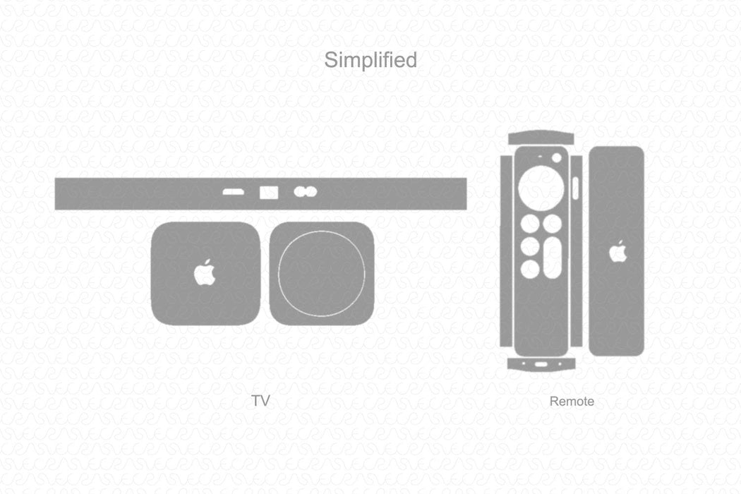 Apple TV 4K 3rd Gen Full Wrap Skin Vector CutFile Template