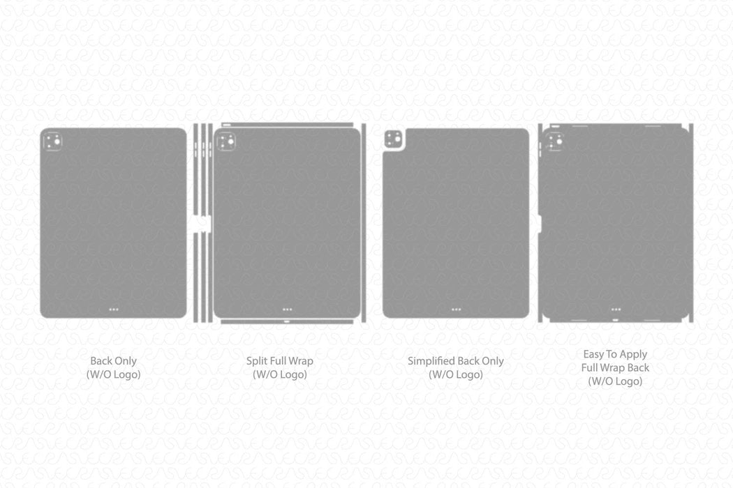 iPad Pro 12.9-inch M2 (6th Gen) Wi-Fi Full Wrap Skin Vector CutFile Template