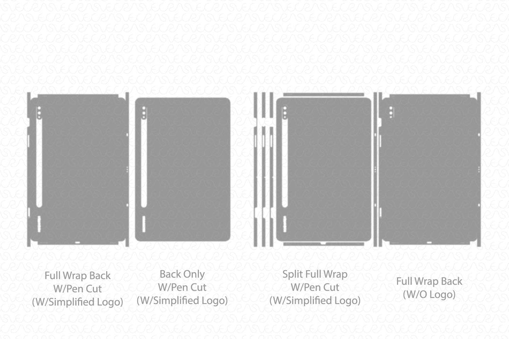 Galaxy Tab S8 Full Wrap Skin Vector CutFile Template