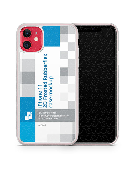 iPhone 11 (2019) 2d Frosted Rubber Flex Case Design Mockup