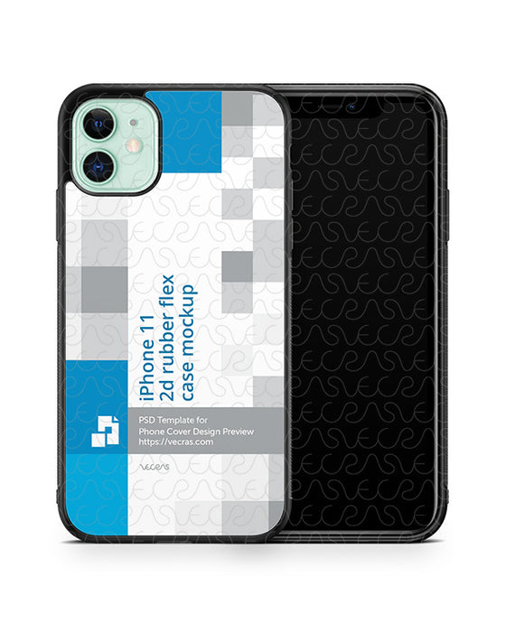 iPhone 11 (2019) 2d Rubber Flex Case Design Mockup 