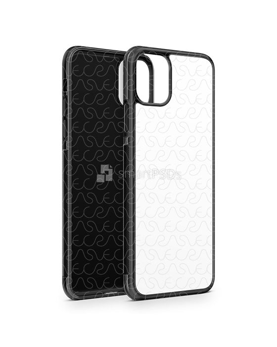 iPhone 11 Pro Max (2019) 2d Rubber Flex Case Design Mockup (Angled)