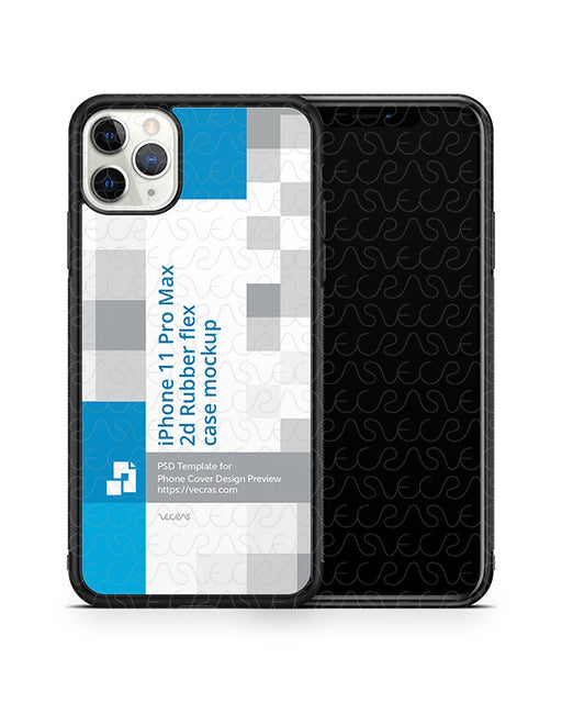 iPhone 11 Pro Max (2019) 2d Rubber Flex Case Design Mockup