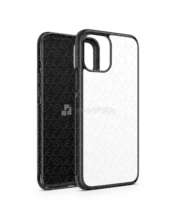 iPhone 12-12 Pro (2020) 2d Rubber Flex Case Design Mockup (Angled)