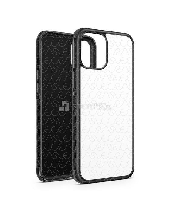 iPhone 12 Pro Max (2020) 2d Rubber Flex Case Design Mockup (Angled)