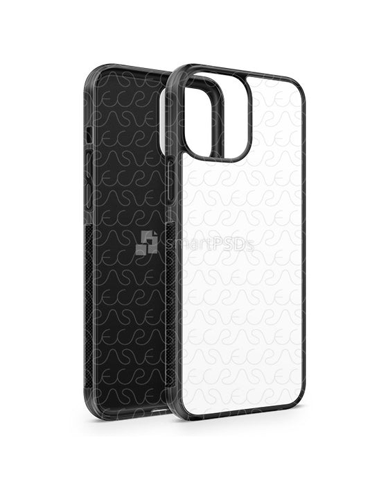 iPhone 13 Pro Max (2021) 2d Rubber Flex Case Design Mockup (Angled)