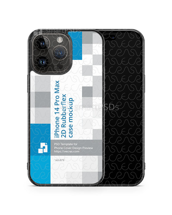 iPhone 14 Pro Max (2022) 2d Rubber Flex Case Design Mockup
