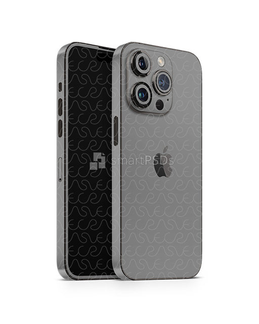iPhone 14 Pro (2022) PSD Skin Mockup Template (Angled)