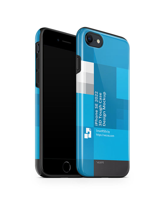 iPhone SE 2022 3D Tough Case Design Mockup