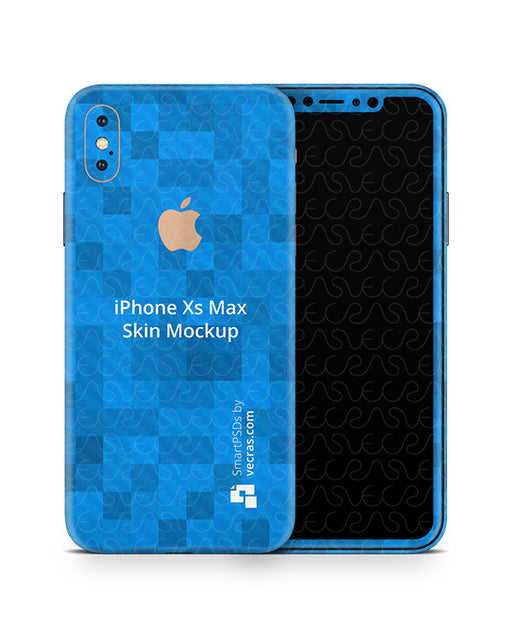 Apple iPhone Xs Max Vinyl Skin Design Mockup (Front-Back)